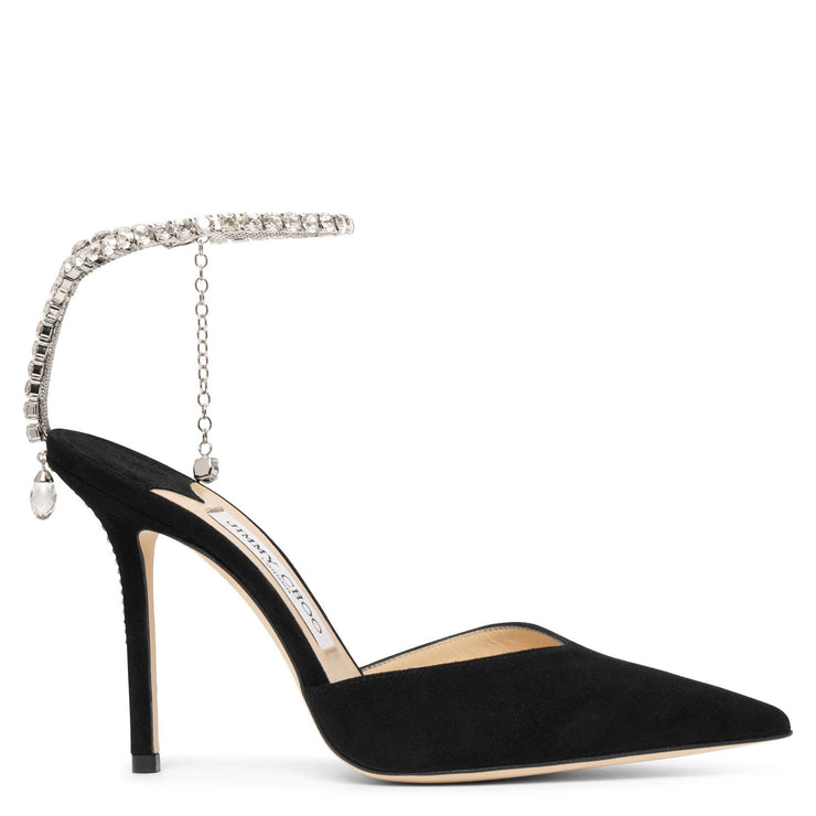Sparks Black Suede Jewels Heels by Midas | Shop Online at Midas