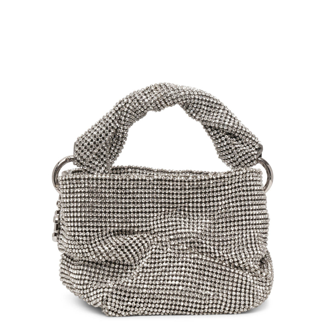 バッグ JIMMY CHOO Drawstring Tote L |Natural Soft Raffia Tote with Smooth Calf