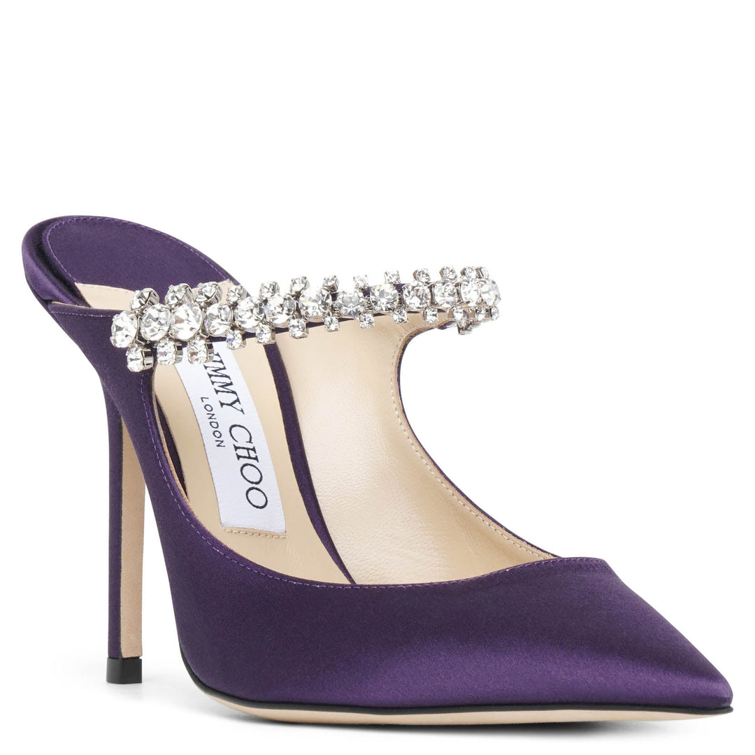 Jimmy Choo | Bing 100 purple satin mules | Savannahs