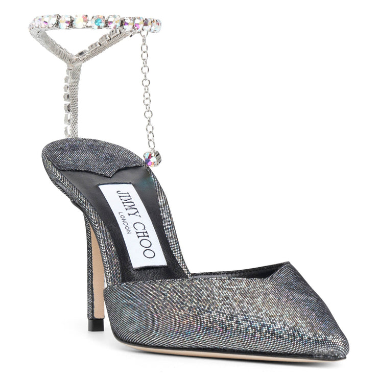 Shop Jimmy Choo Vinca 95MM Shimmer Suede Sandals | Saks Fifth Avenue