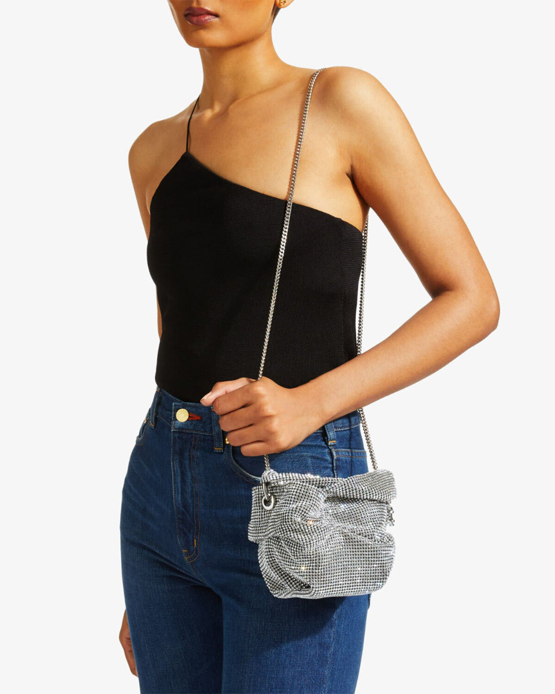 バッグ JIMMY CHOO Drawstring Tote L |Natural Soft Raffia Tote with Smooth Calf