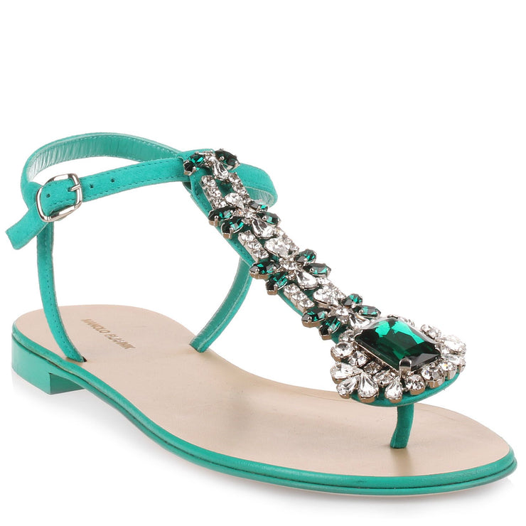 Esfiratomod flat emerald suede sandal