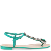 Esfiratomod flat emerald suede sandal