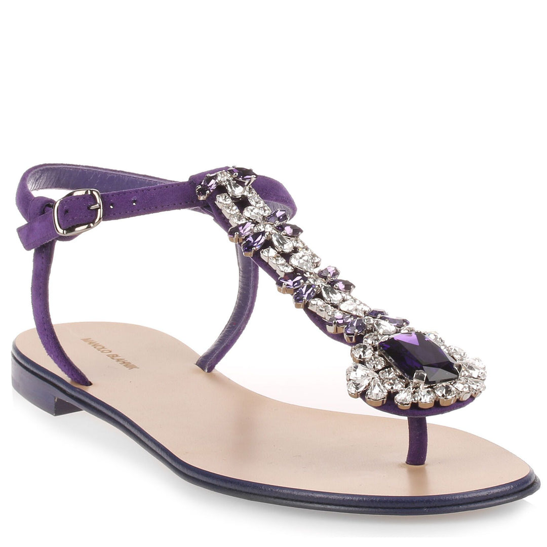 Manolo Blahnik | Esfiratomod flat purple suede sandal