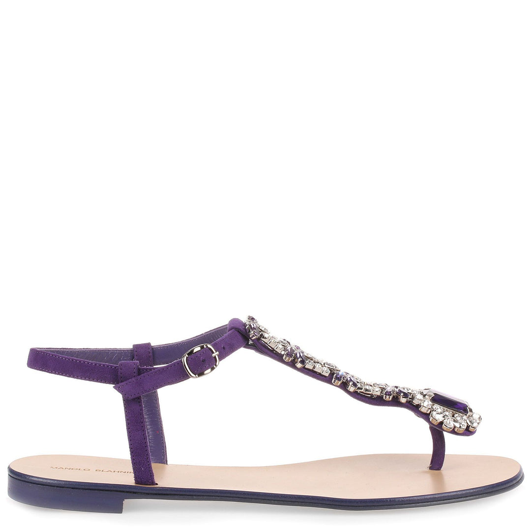 Manolo Blahnik | Esfiratomod flat purple suede sandal