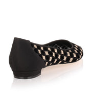 Fortuni Flat check flocked mesh ballerina