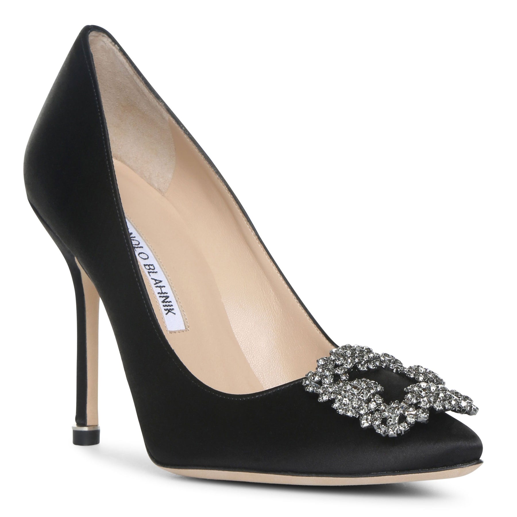 Manolo Blahnik | Hangisi 105 black satin pump | Savannahs