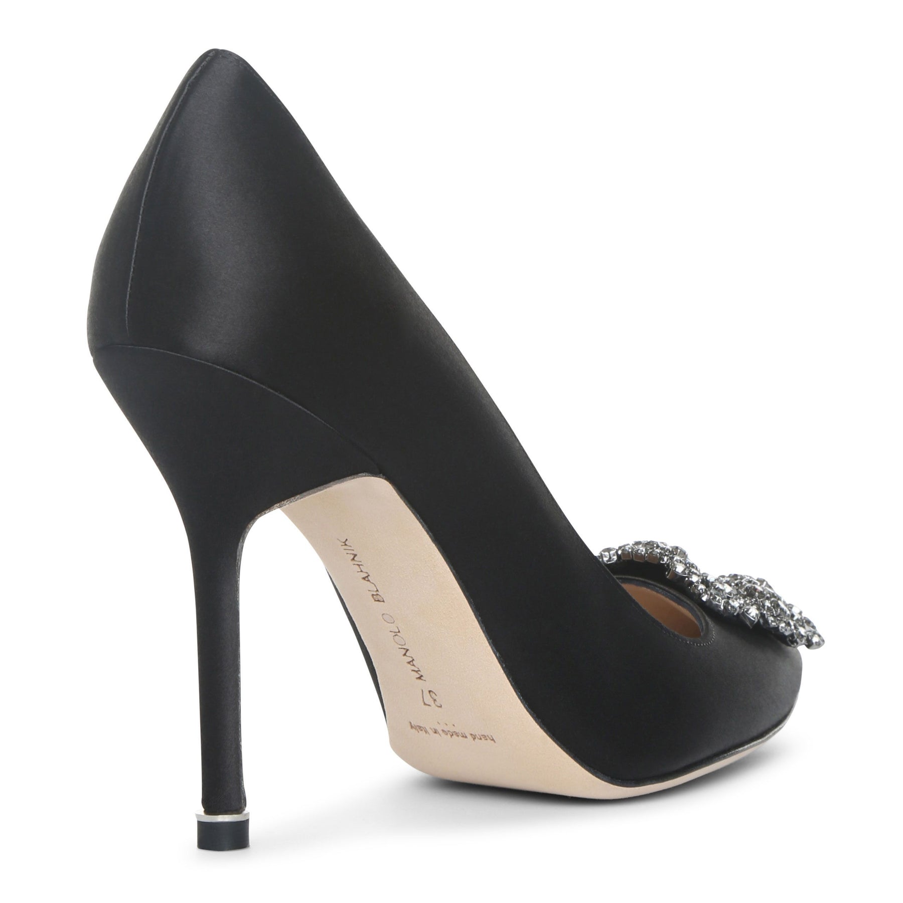 Manolo Blahnik | Hangisi 105 black satin pump | Savannahs