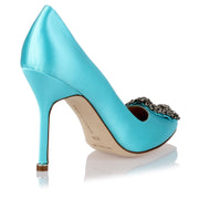 Hangisi 105 turquoise blue satin pump