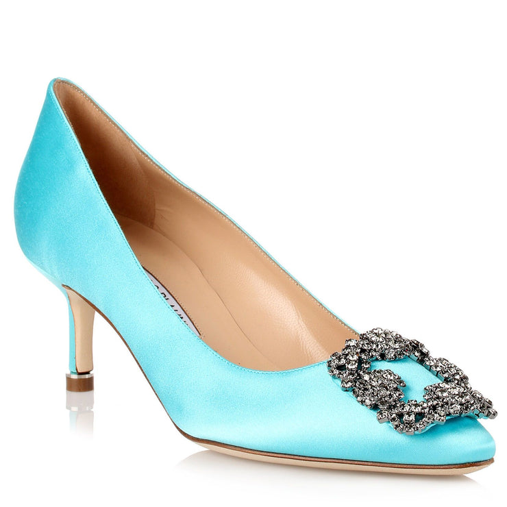 Hangisi 50 tiffany blue satin pump