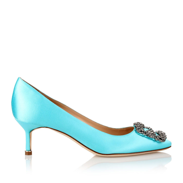 Hangisi 50 tiffany blue satin pump