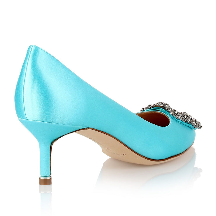 Hangisi 50 tiffany blue satin pump