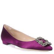 Hangisi Flat purple satin ballerina