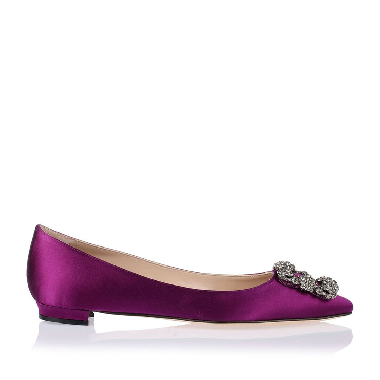 Hangisi Flat purple satin ballerina