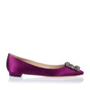 Hangisi Flat purple satin ballerina