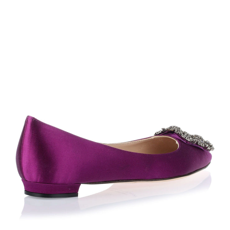 Hangisi Flat purple satin ballerina