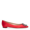 Hangisi Flat red satin ballerina