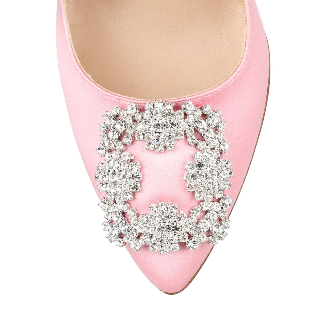 Manolo Blahnik | Hangisi 70 light pink satin pumps | Savannahs
