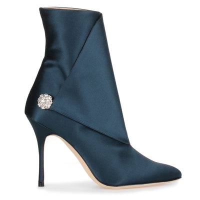 Diazhigri teal satin boot