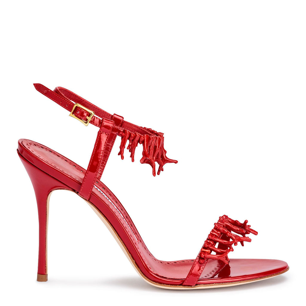 Manolo Blahnik | Cienzona 105 red patent sandals | Savannahs