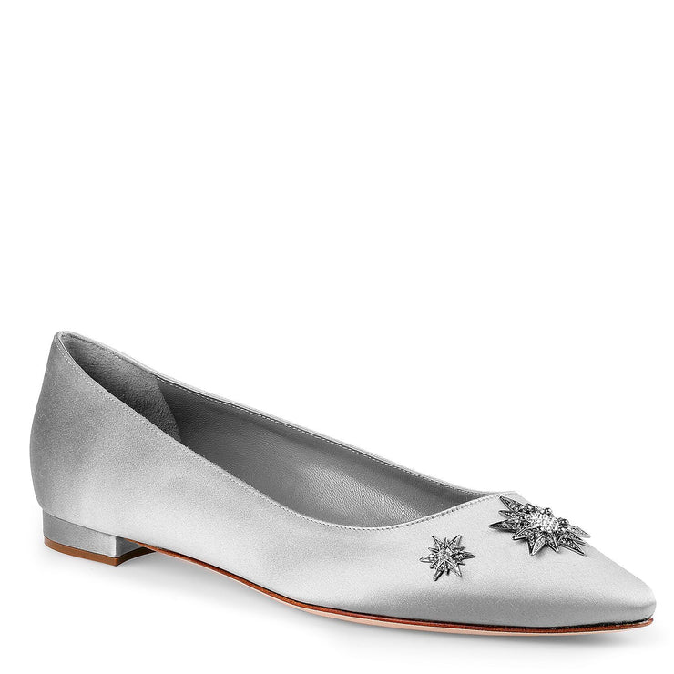 Ghazalisi light grey satin ballerina