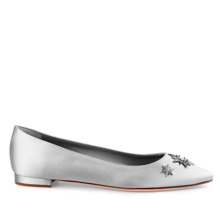 Ghazalisi light grey satin ballerina