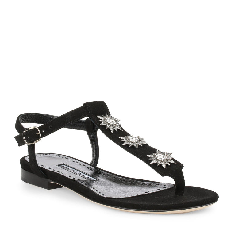 Ghazalina black suede sandal