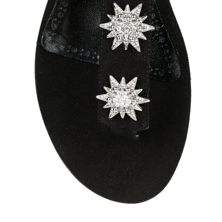 Ghazalina black suede sandal