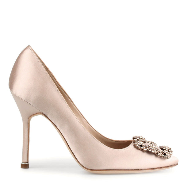 Manolo Blahnik | Hangisi 105 satin nude pumps | Savannahs