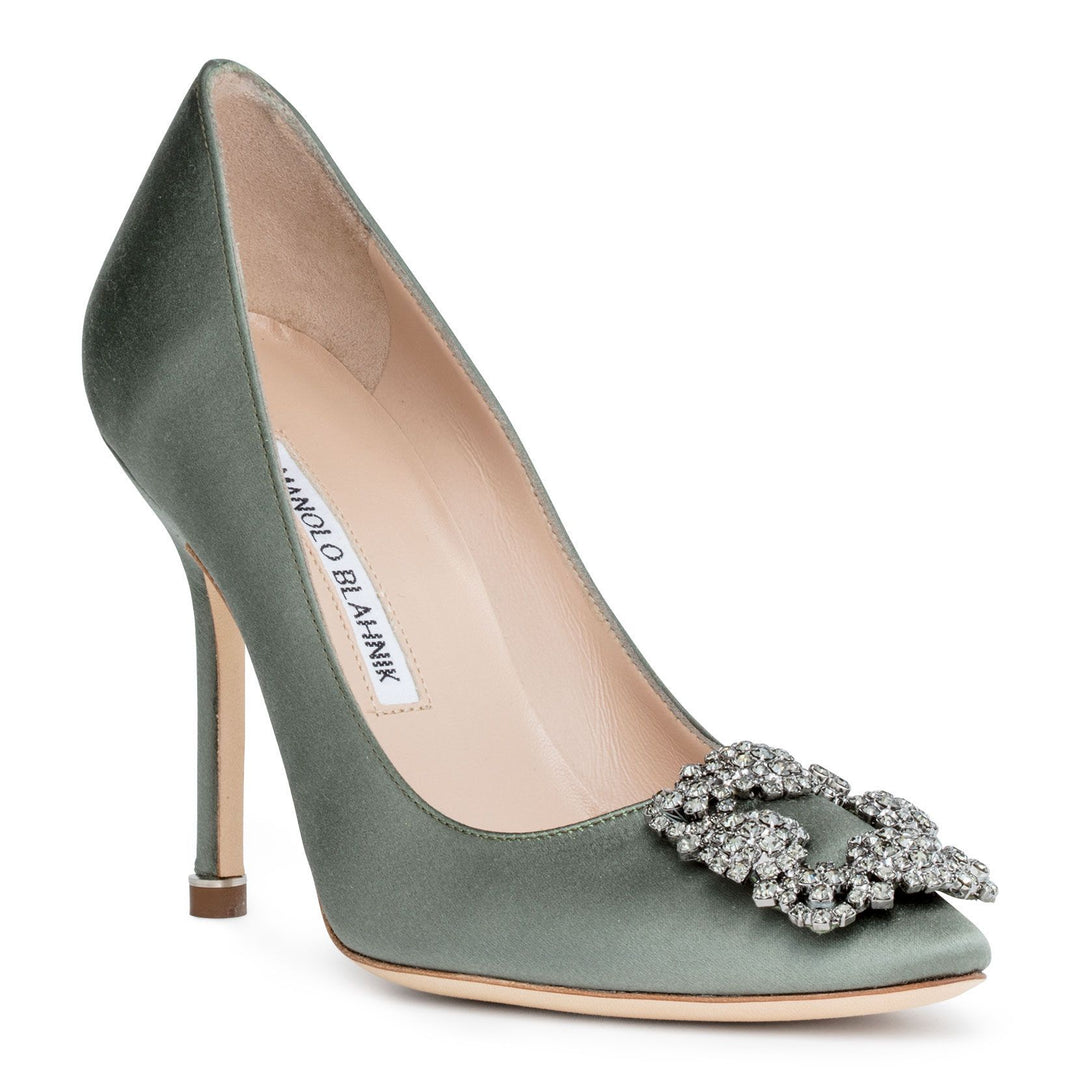 Manolo Blahnik | Hangisi 105 khaki satin pumps | Savannahs Manolo Blahnik | Hangisi 105 khaki satin pumps | Savannahs