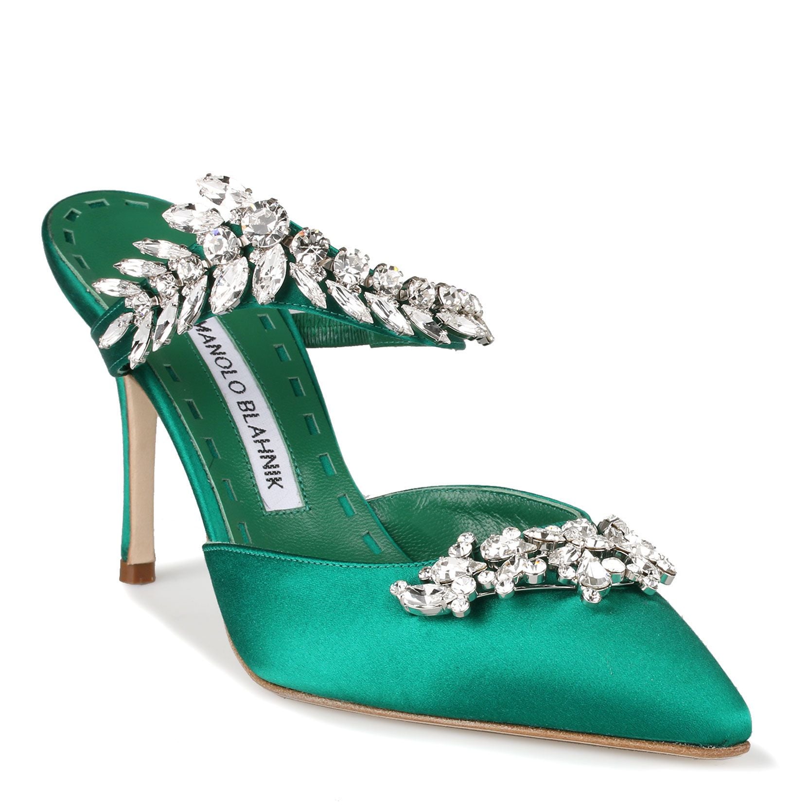 Lurum 90 emerald satin pumps