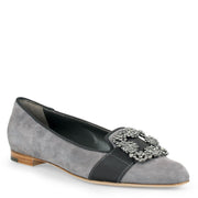 Marria grey suede embellished slipper