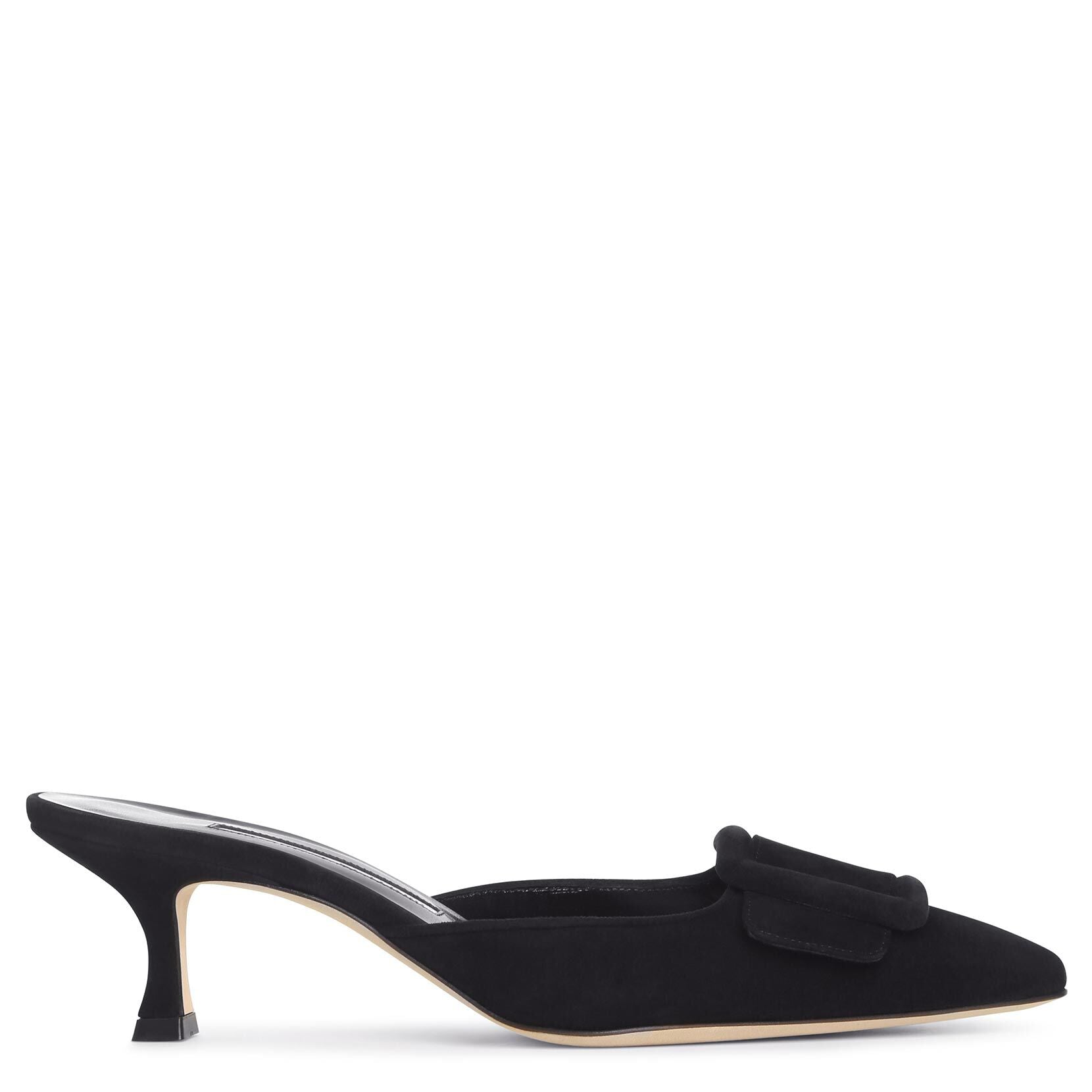 Maysale 50 black suede mule