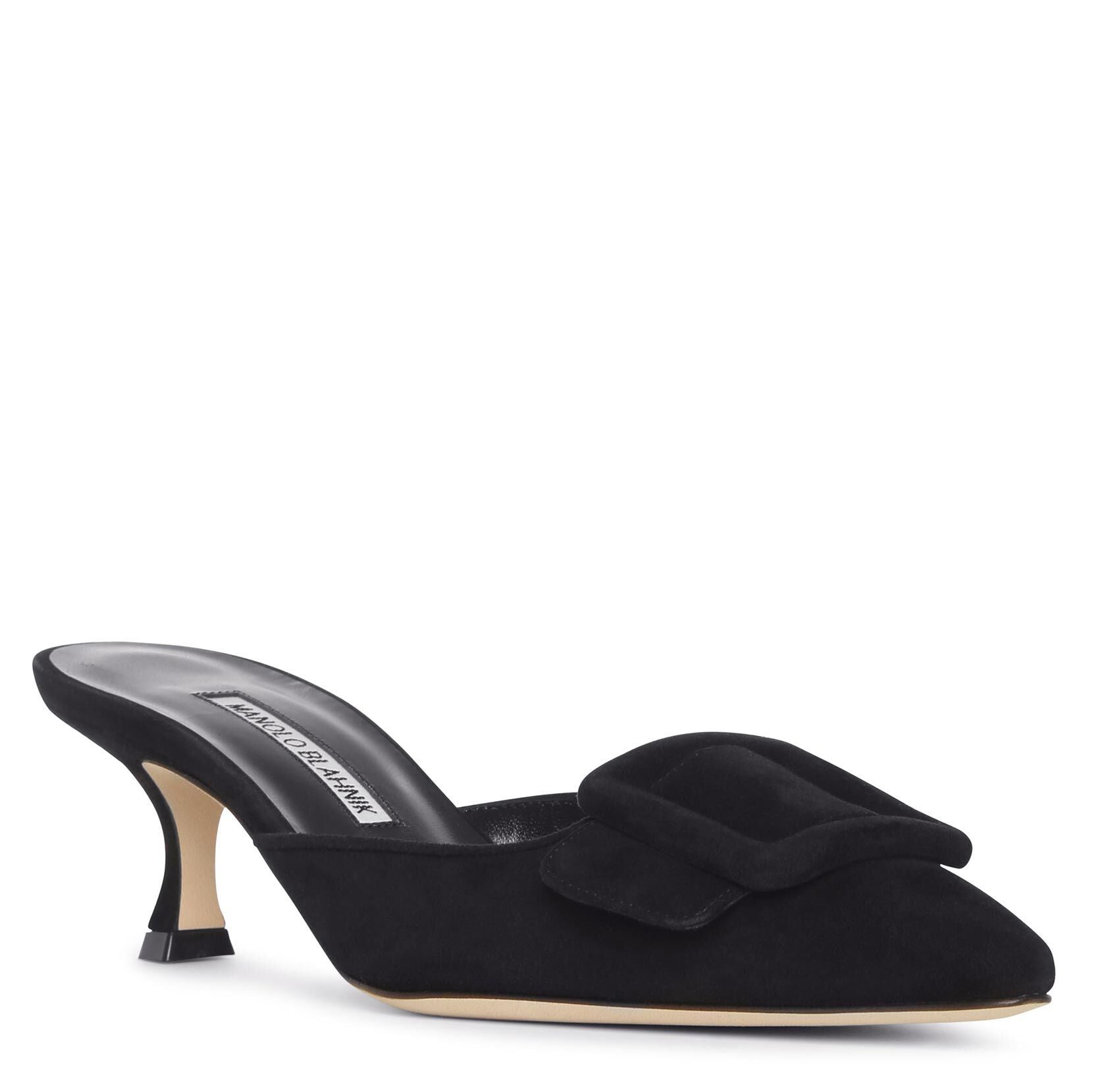 Maysale 50 black suede mule