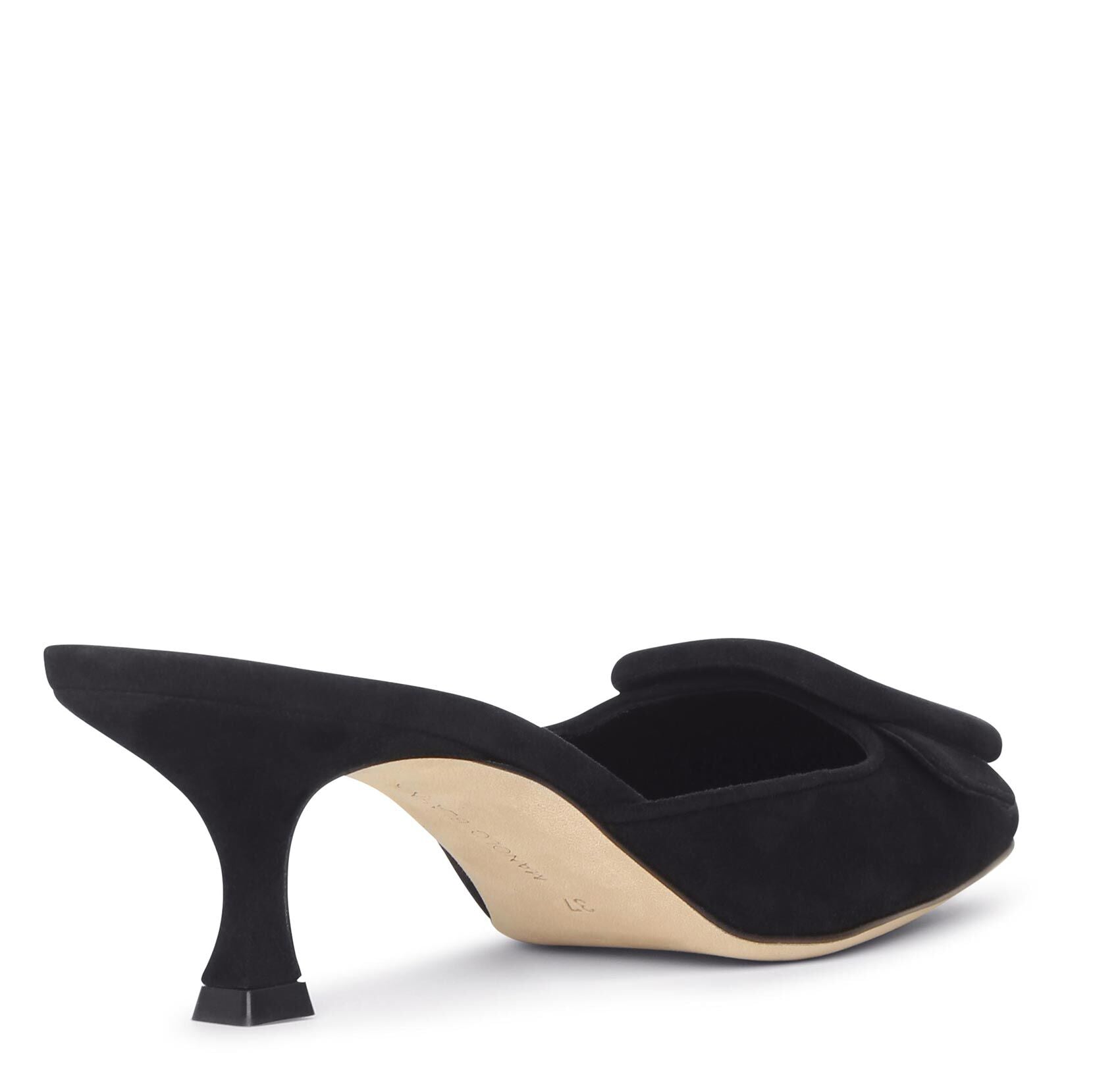 Maysale 50 black suede mule