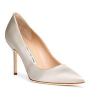 BB 90 silver grey satin pumps