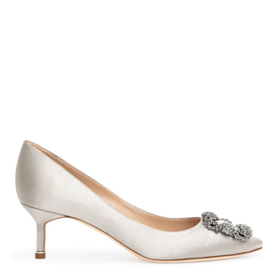 Hangisi 50 satin silver grey pumps