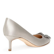 Hangisi 50 satin silver grey pumps