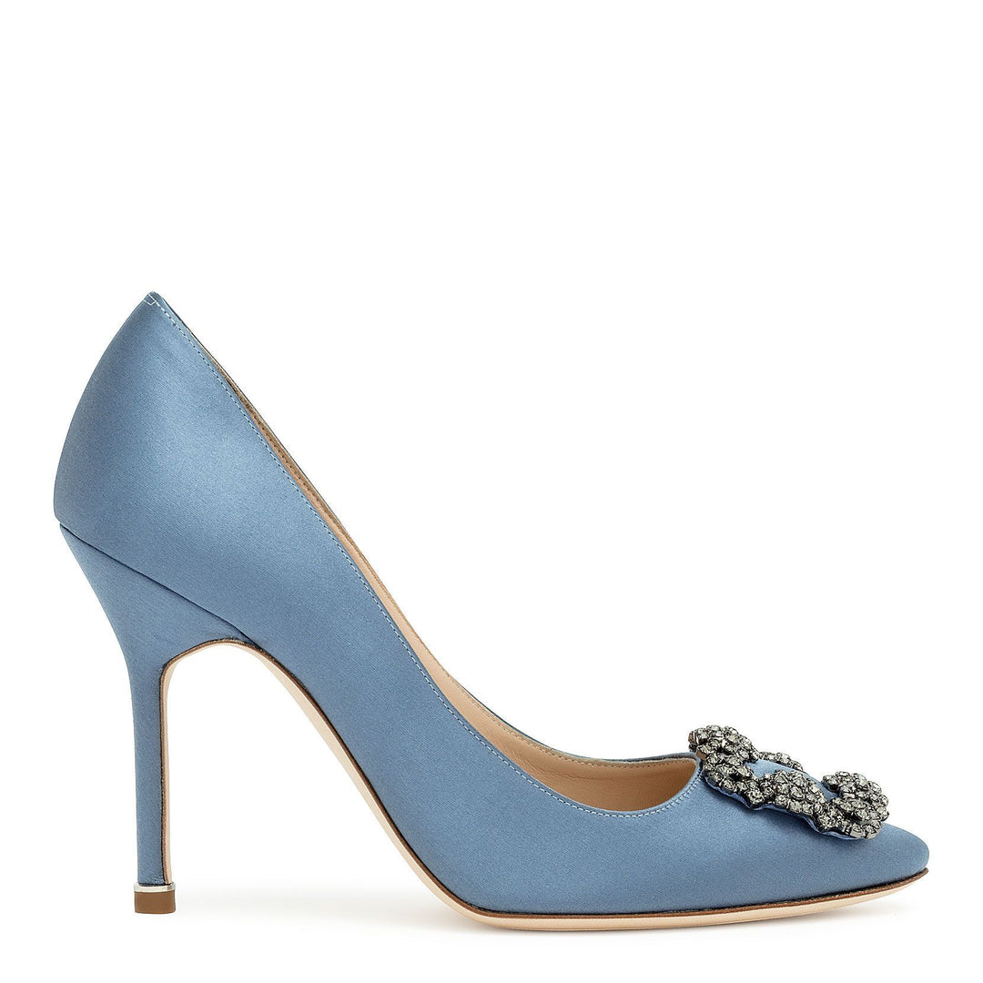 直営店 ‐Manolo Blahnik- HANGISI 105mm デニムパンプス マノロ・ブラニク Hangisi パンプス 105mm ロイヤルブルー