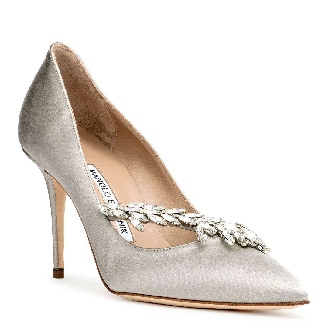 Manolo Blahnik | Nadira satin grey pumps | Savannahs