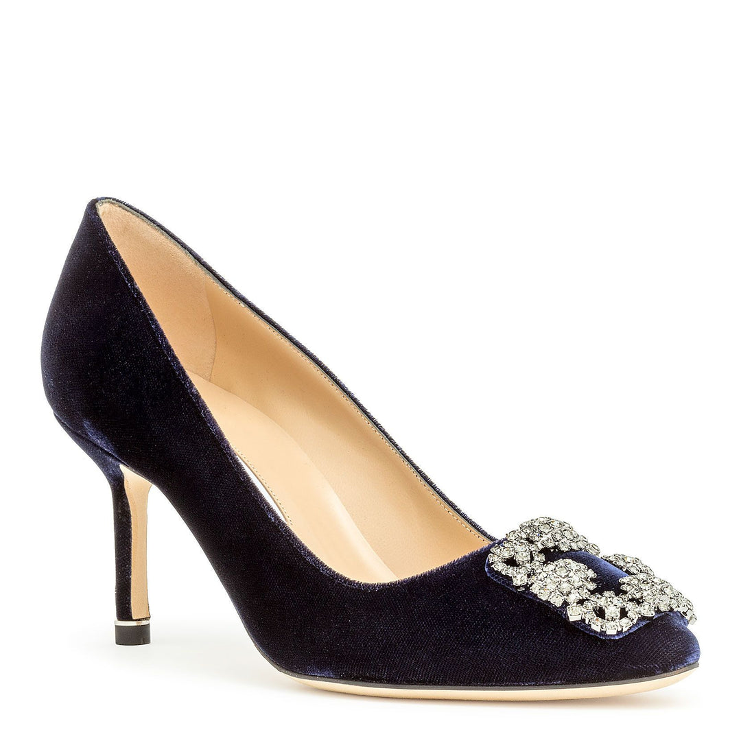 Manolo Blahnik | Hangisi 70 dark blue velvet pumps | Savannahs