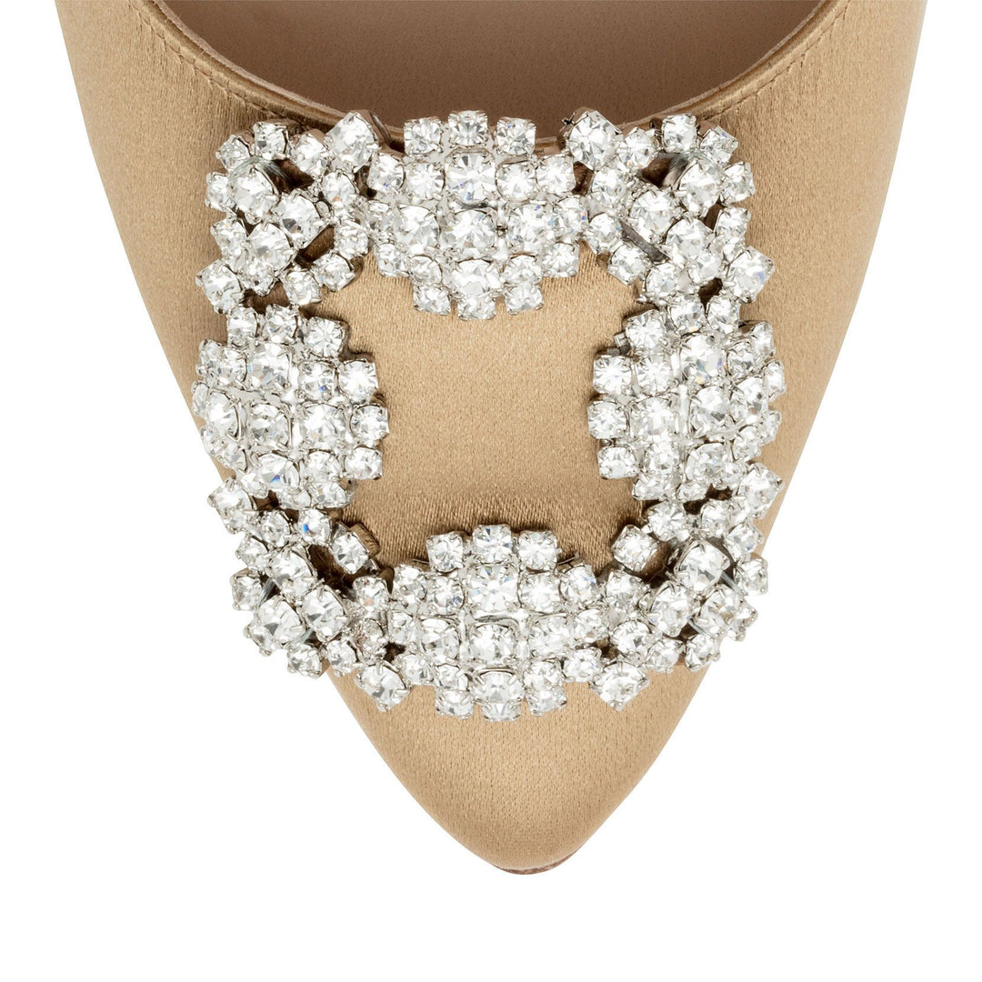 Manolo Blahnik | Hangisi 105 golden brown satin pumps | Savannahs