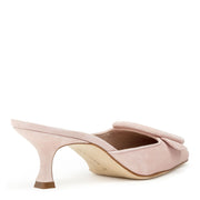 Maysale 50 dusty pink suede mules
