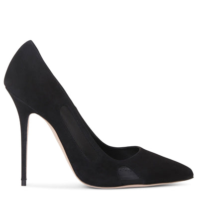 Arecol black suede and mesh pumps