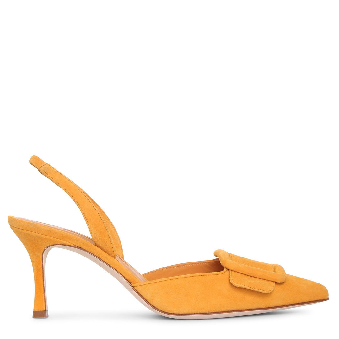 Manolo Blahnik | Maysli gold suede pump | Savannahs