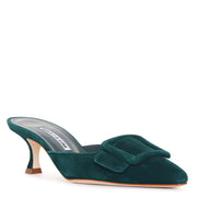 Maysale green suede mules