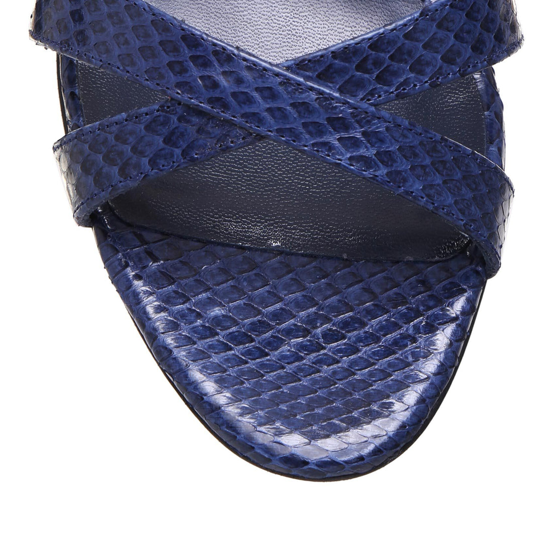 Manolo Blahnik | Callasli navy watersnake sandals | Savannahs