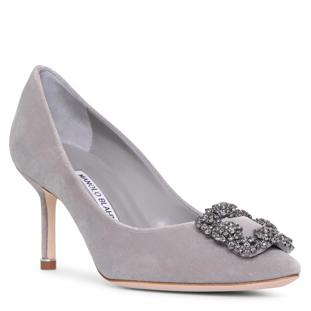 Manolo Blahnik | Hangisi 70 grey velvet pumps | Savannahs