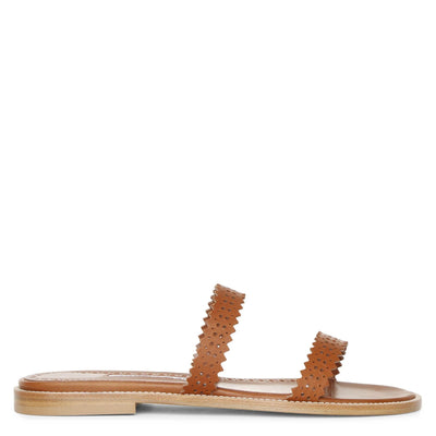 Riesa flat perforated leather slides