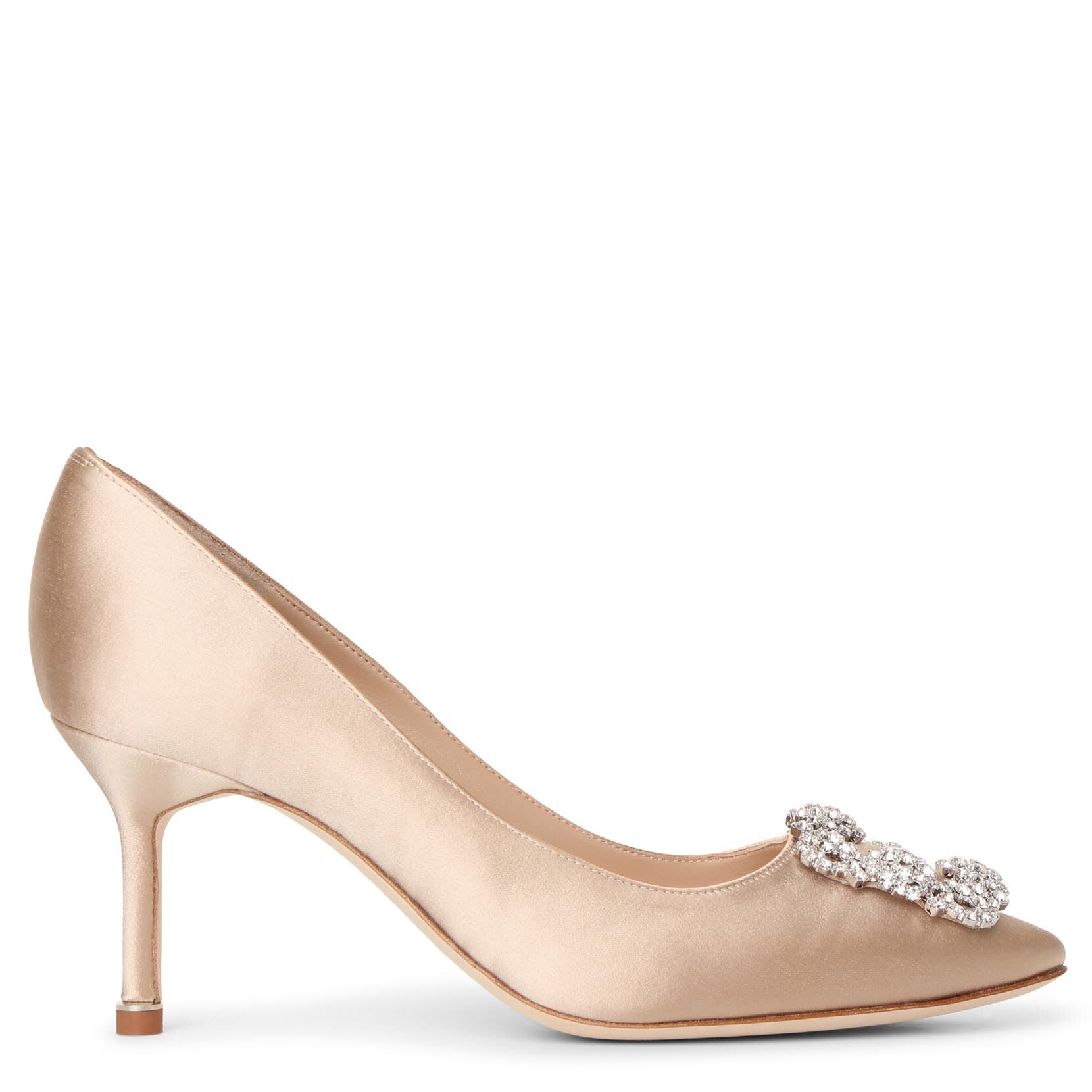 Hangisi 70 champagne satin pumps